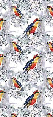 Tenda a rullo oscurante in tessuto con fantasia a uccello colorato
