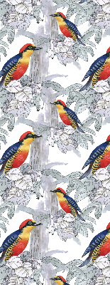 Tenda a rullo oscurante in tessuto con fantasia a uccello colorato