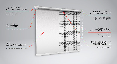 Tenda a rullo interna oscurante in colore grigio tartan