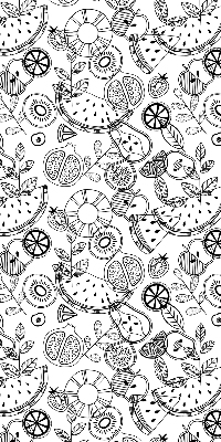 Tenda a rullo interna oscurante con fantasia a frutti disegnati