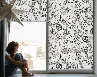 Tenda a rullo interna oscurante con fantasia a frutti disegnati