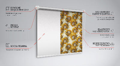 Tenda a rullo oscurante in tessuto modello girasole