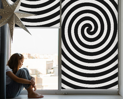 Tenda a rullo oscurante per porta finestra con motivo a cerchio ipnotizzante
