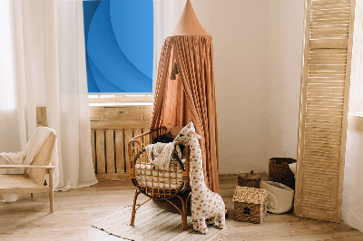Tenda a rullo oscurante con motivo a onde blu per porta finestra