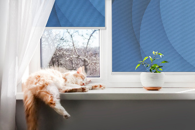 Tenda a rullo oscurante con motivo a onde blu per porta finestra
