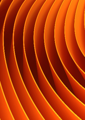 Tenda a rullo interna oscurante con motivo astrazione arancione