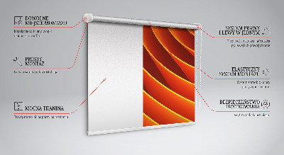 Tenda a rullo interna oscurante con motivo astrazione arancione