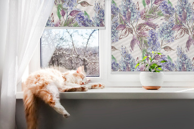 Tenda a rullo interna oscurante con fantasia a fiori estivi