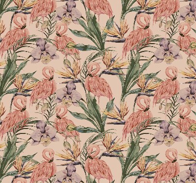 Tenda a rullo interna oscurante con fantasia di fenicotteri e fiori