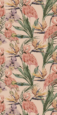 Tenda a rullo interna oscurante con fantasia di fenicotteri e fiori
