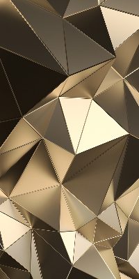 Tenda a rullo oscurante per finestra con fantasia a triangoli color oro