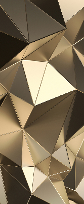 Tenda a rullo oscurante per finestra con fantasia a triangoli color oro