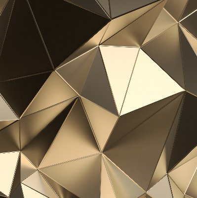 Tenda a rullo oscurante per finestra con fantasia a triangoli color oro