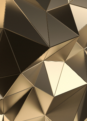 Tenda a rullo oscurante per finestra con fantasia a triangoli color oro