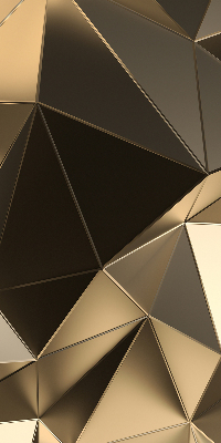 Tenda a rullo oscurante per finestra con fantasia a triangoli color oro