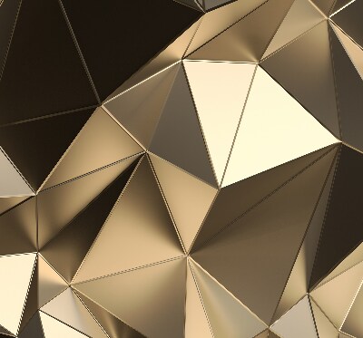 Tenda a rullo oscurante per finestra con fantasia a triangoli color oro