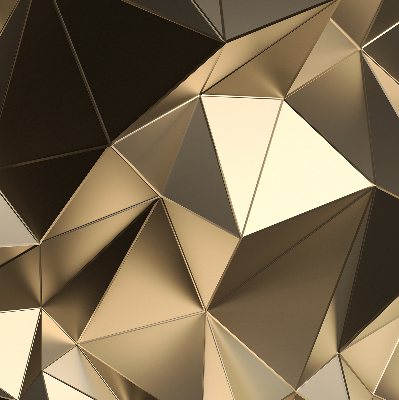 Tenda a rullo oscurante per finestra con fantasia a triangoli color oro