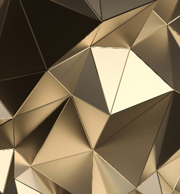 Tenda a rullo oscurante per finestra con fantasia a triangoli color oro