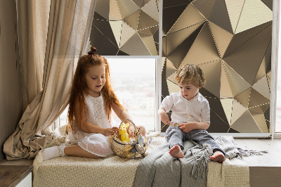 Tenda a rullo oscurante per finestra con fantasia a triangoli color oro
