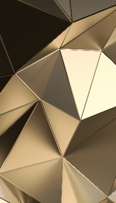 Tenda a rullo oscurante per finestra con fantasia a triangoli color oro