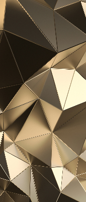 Tenda a rullo oscurante per finestra con fantasia a triangoli color oro
