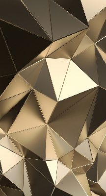 Tenda a rullo oscurante per finestra con fantasia a triangoli color oro