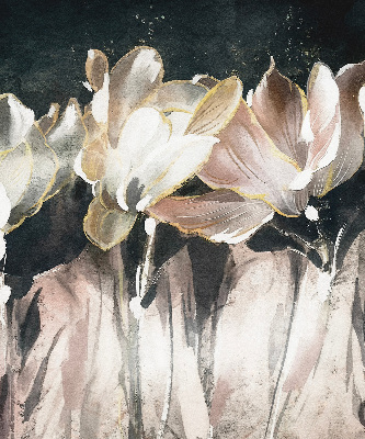 Tenda a rullo oscurante per finestra con decorazione a fiori dipinti