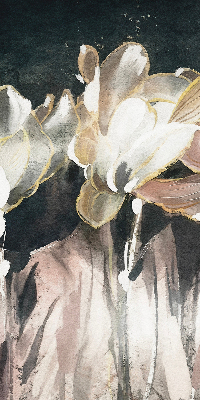 Tenda a rullo oscurante per finestra con decorazione a fiori dipinti