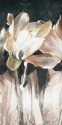 Tenda a rullo oscurante per finestra con decorazione a fiori dipinti
