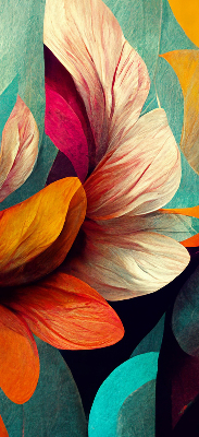 Tenda a rullo interna oscurante con stampa di fiori in astratto