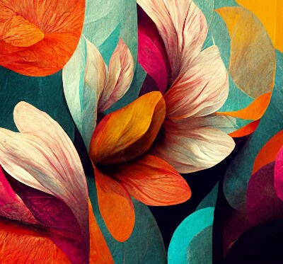 Tenda a rullo interna oscurante con stampa di fiori in astratto