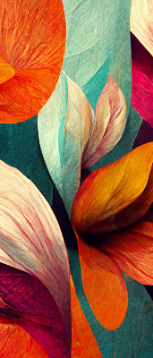 Tenda a rullo interna oscurante con stampa di fiori in astratto
