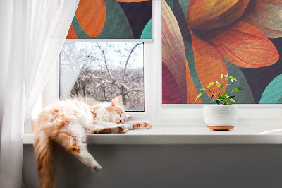 Tenda a rullo interna oscurante con stampa di fiori in astratto