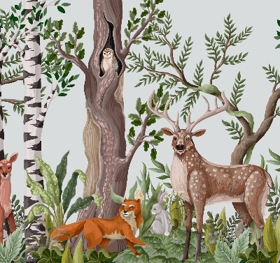 Tenda a rullo interna oscurante con fantasia di animali della foresta