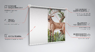 Tenda a rullo interna oscurante con fantasia di animali della foresta