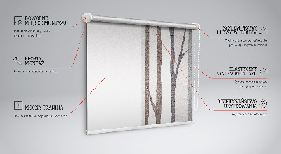 Tenda a rullo interna oscurante con stampa a tronchi d'albero