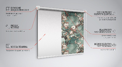 Tenda a rullo interna oscurante con stampa di fiori sull'albero
