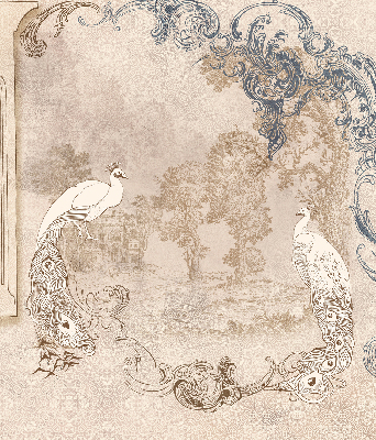 Tenda a rullo interna oscurante con fantasia a uccelli in stile vintage
