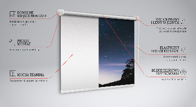 Tenda a rullo oscurante per finestra con motivo a cielo stellato