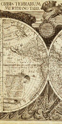 Tenda a rullo oscurante con stampa di una vecchia mappa del mondo per finestra