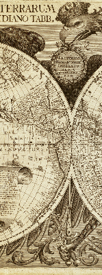 Tenda a rullo oscurante con stampa di una vecchia mappa del mondo per finestra