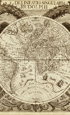Tenda a rullo oscurante con stampa di una vecchia mappa del mondo per finestra