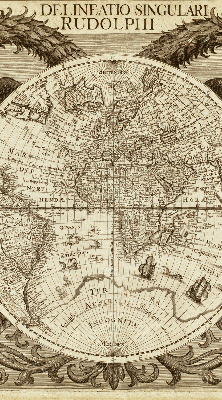Tenda a rullo oscurante con stampa di una vecchia mappa del mondo per finestra
