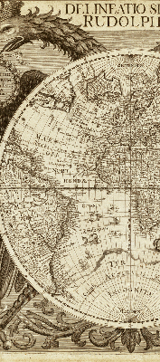 Tenda a rullo oscurante con stampa di una vecchia mappa del mondo per finestra