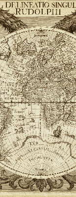 Tenda a rullo oscurante con stampa di una vecchia mappa del mondo per finestra
