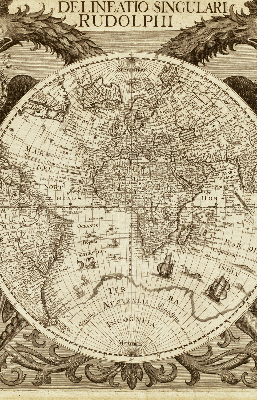 Tenda a rullo oscurante con stampa di una vecchia mappa del mondo per finestra