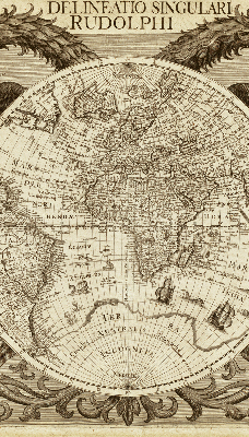 Tenda a rullo oscurante con stampa di una vecchia mappa del mondo per finestra