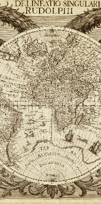 Tenda a rullo oscurante con stampa di una vecchia mappa del mondo per finestra