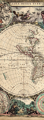 Tenda a rullo oscurante con stampa di una mappa del mondo