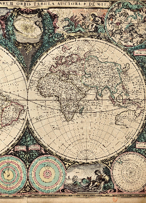 Tenda a rullo oscurante con stampa di una mappa del mondo